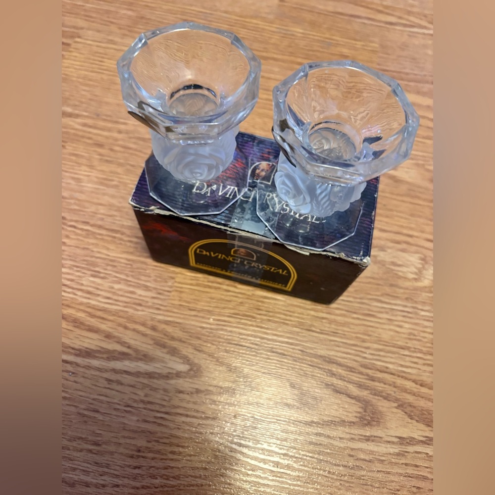 Vintage Da Vinci Crystal Candle Holders
